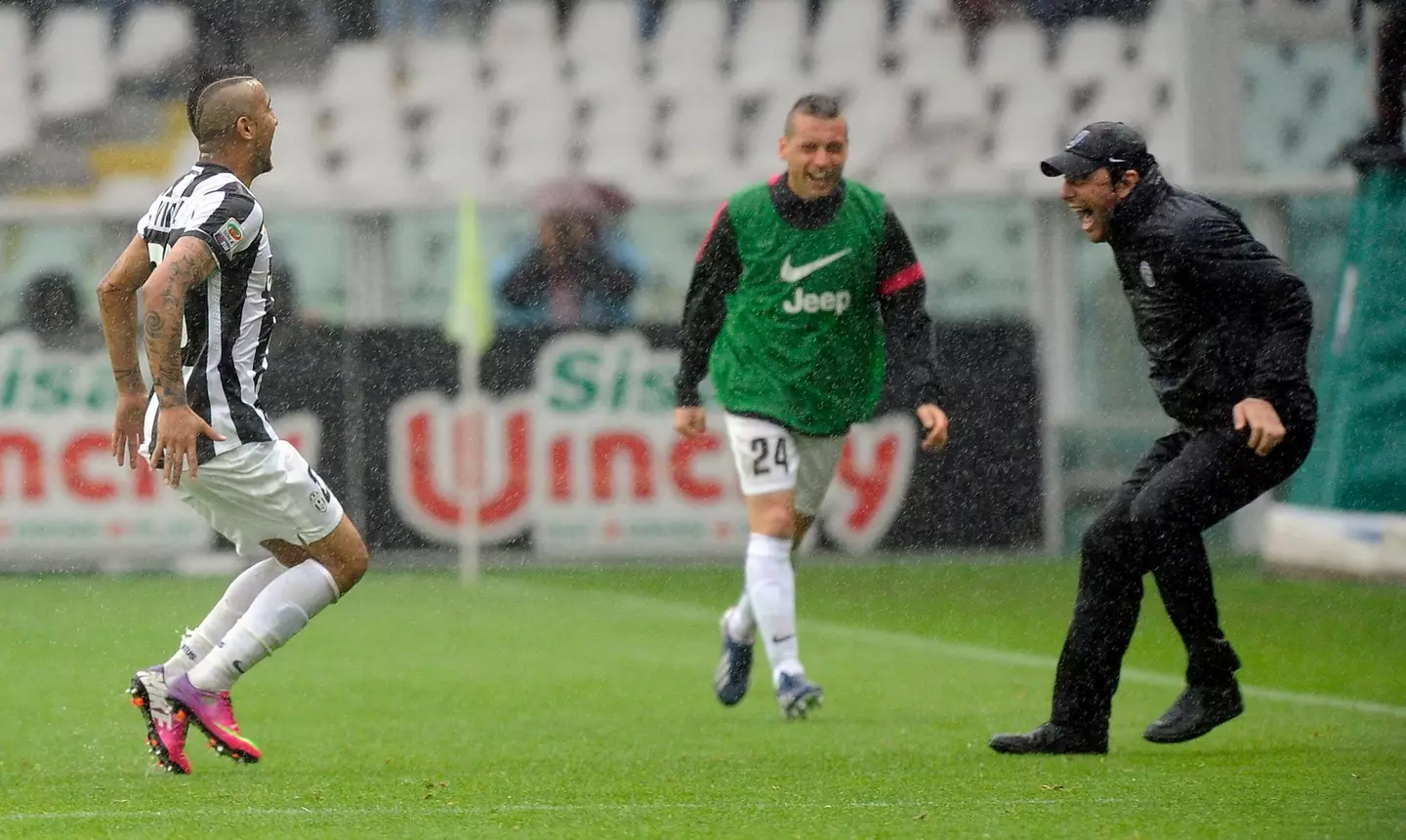 Conte worked with Vidal at Juventus and Inter. Image: PA Images