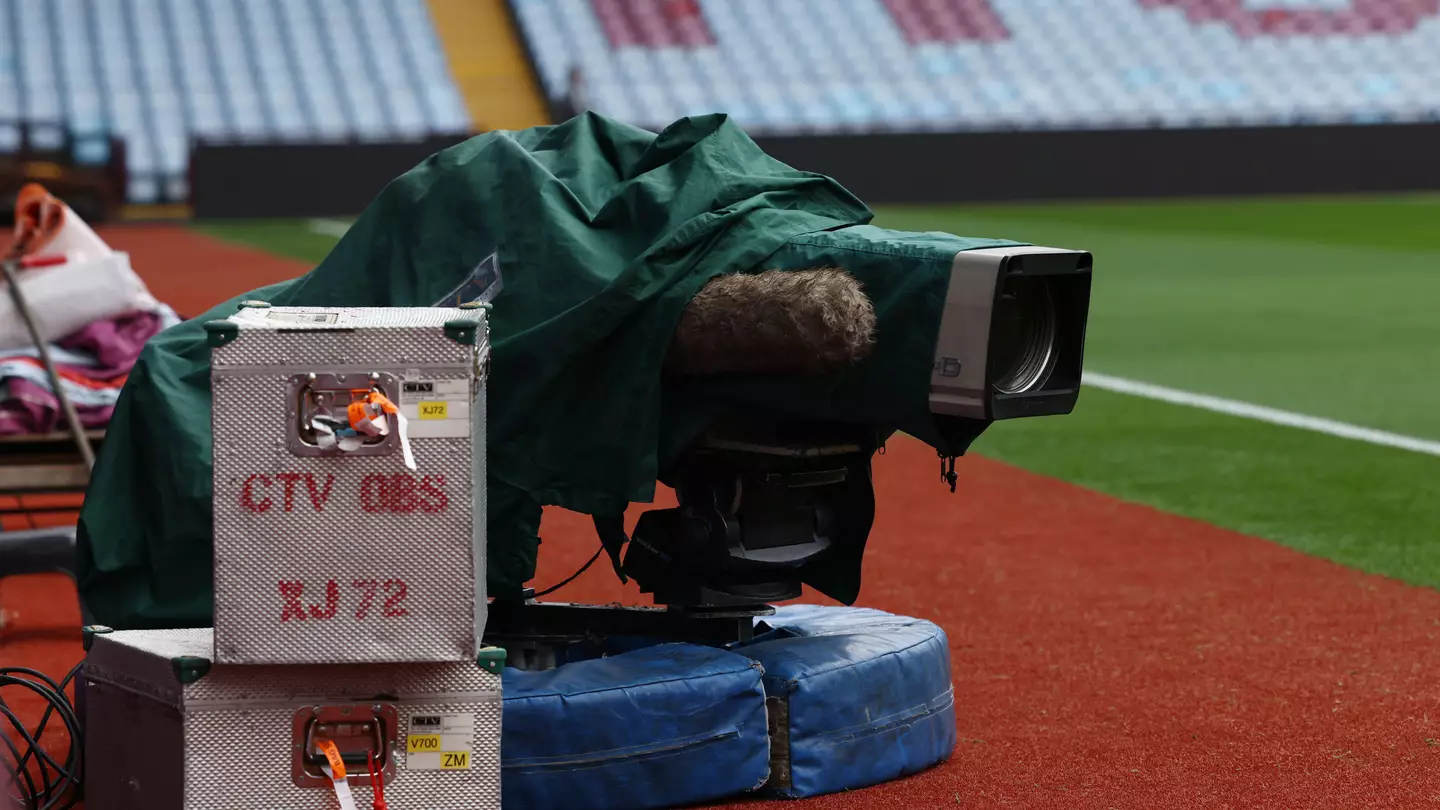 Covers remain on a television camera at Villa Park. (Alamy)