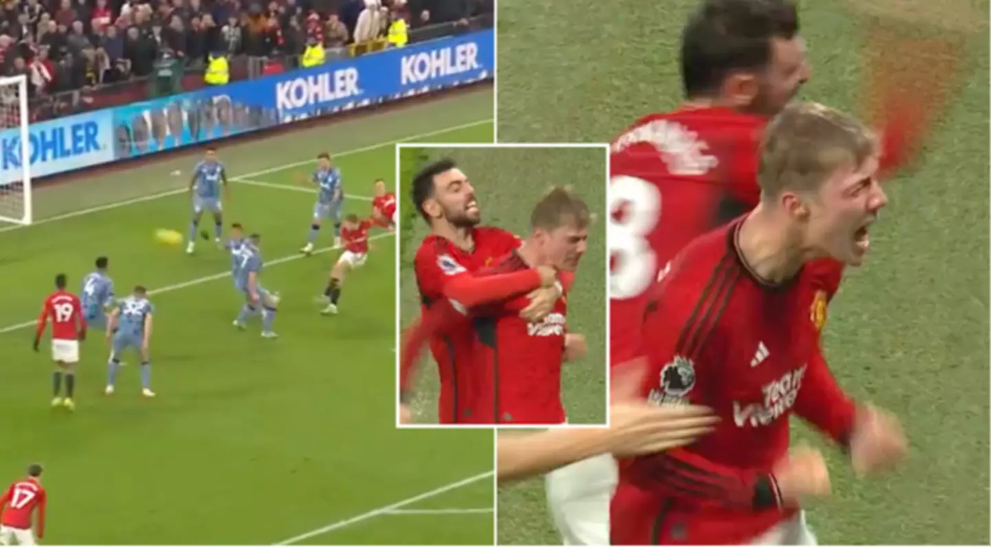 Rasmus Hojlund finally scores first Premier League goal for Man Utd, there was pure relief inside Old Trafford