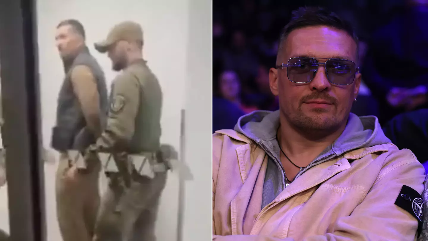 Shocking video shows Oleksandr Usyk being led away in handcuffs at airport