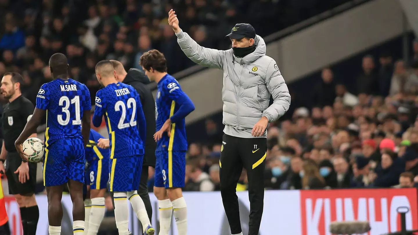 Thomas Tuchel, the head coach of Chelsea  looks on from the touchline. (Alamy)