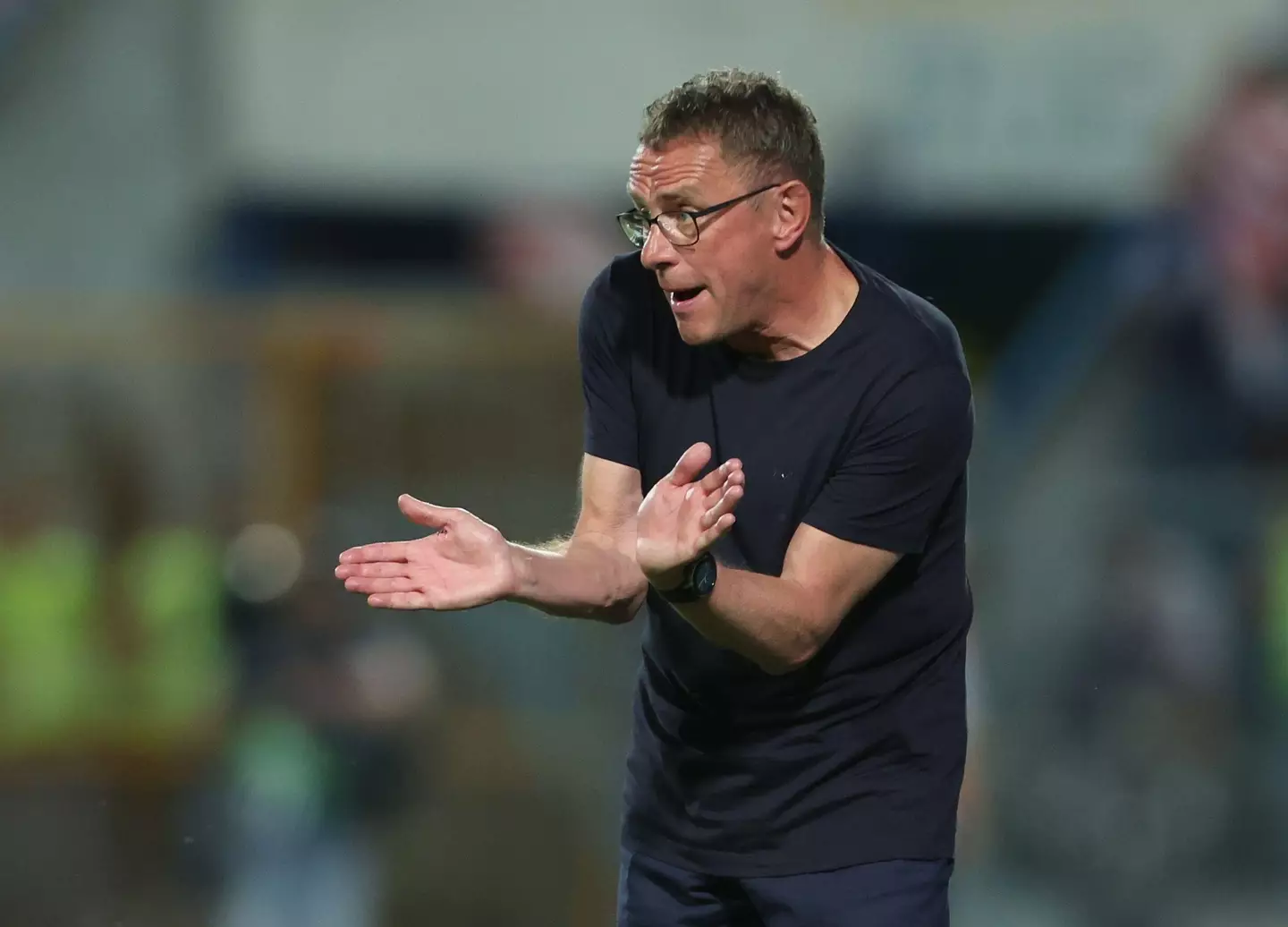 Ralf Rangnick coaching his first game and victory as Austria manager against Croatia |