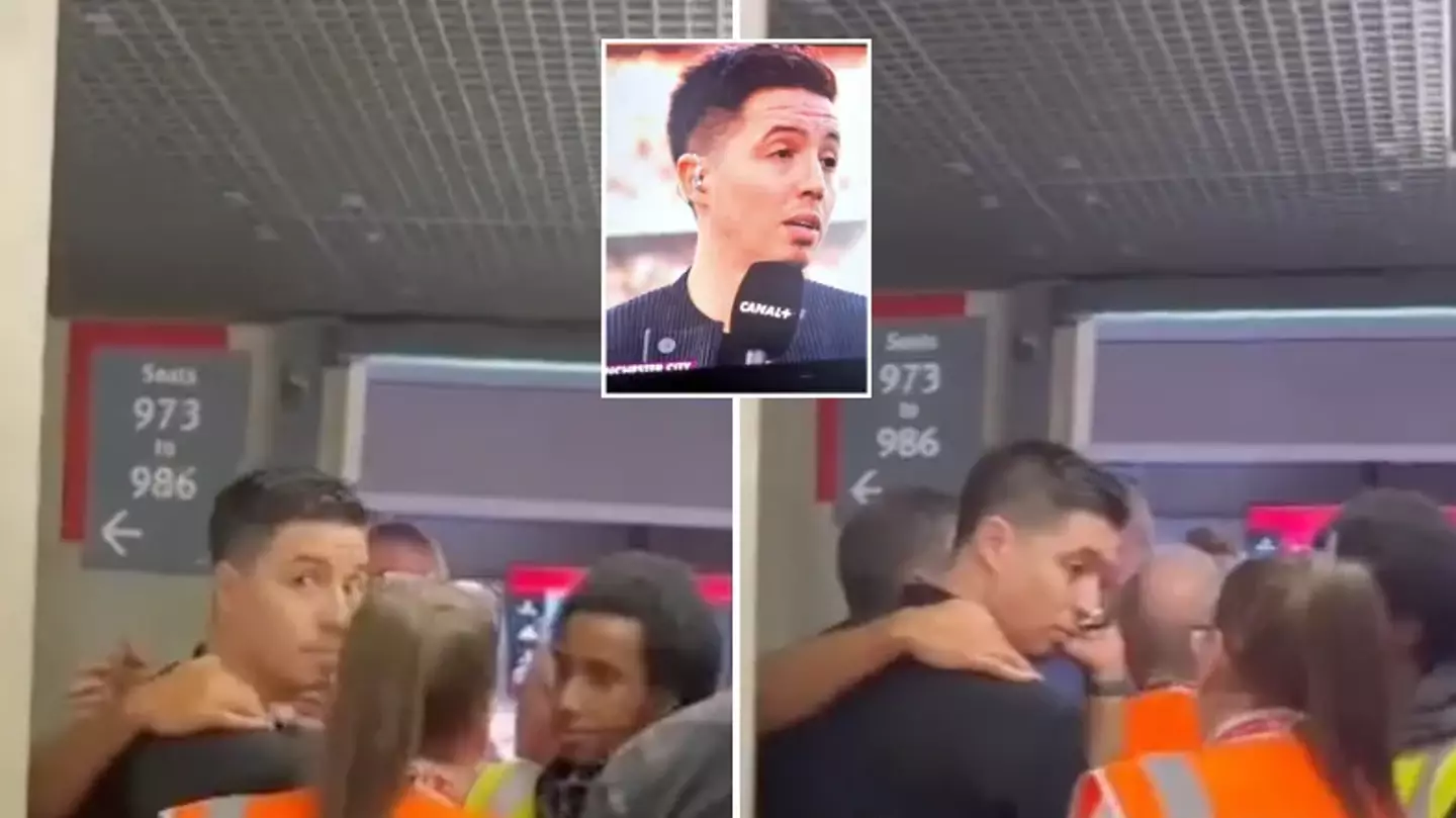 Footage has emerged of Samir Nasri being confronted by aggressive Arsenal fan at Man City game
