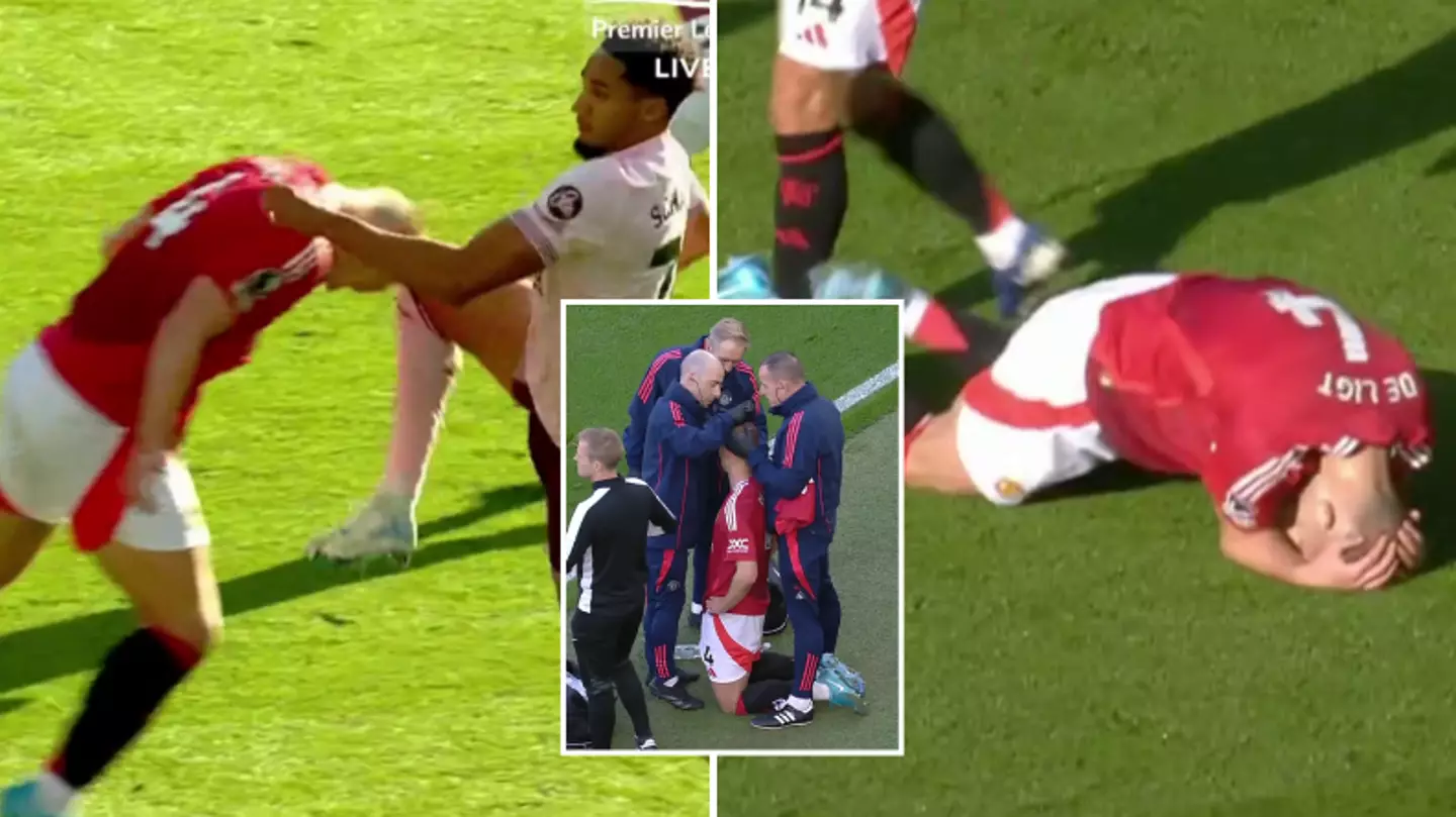 Matthijs de Ligt 'splits his head open' and left bloodied after taking nasty knee against Brentford