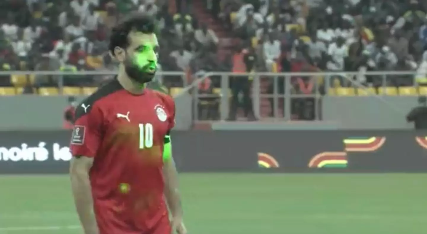 The moment Salah had the laser pointed at him was shown for some on FIFA's YouTube.
