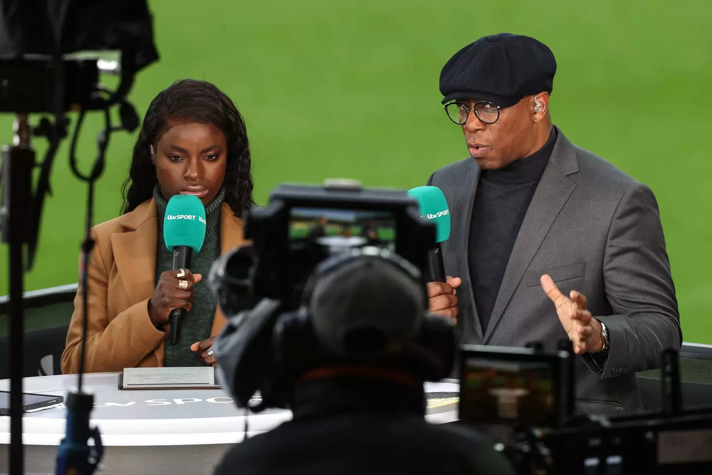 Eni Aluko and Ian Wright worked together for ITV. Image credit: Getty