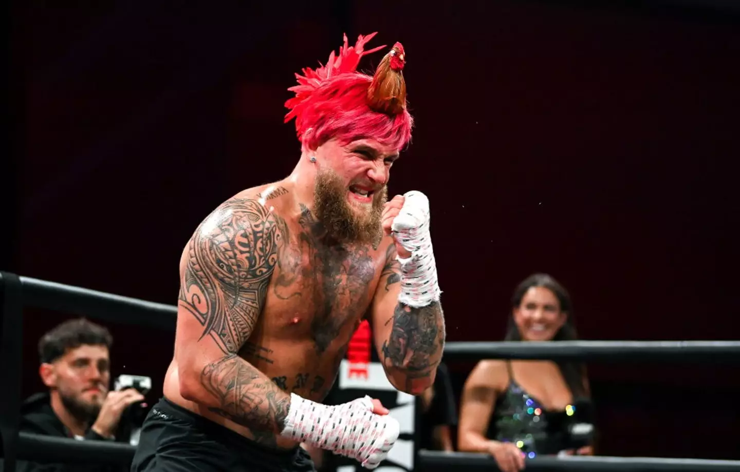 Jake Paul and Mike Tyson will clash in the AT&T Stadium in Arlington, Texas on Friday. (Image: Getty)