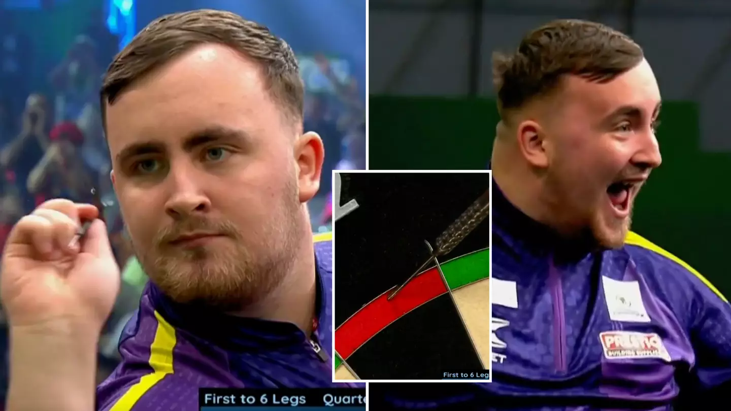 Luke Littler hits stunning nine-darter in opening leg of Bahrain Masters quarter-final, he's incredible