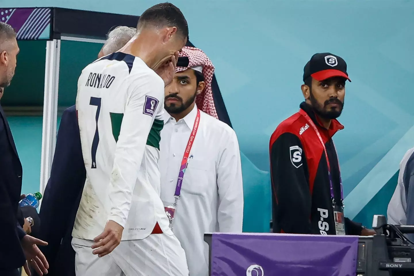 Ronaldo left the pitch in tears after Portugal's World Cup quarter-final defeat to Morocco. Image: Alamy