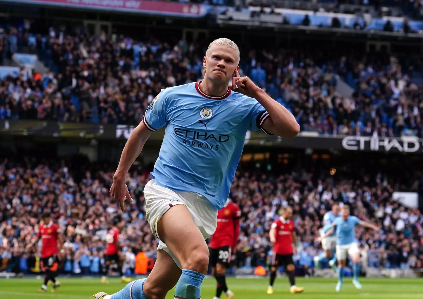 Haaland has scored 20 goals in 13 appearances for City (Image: Alamy)