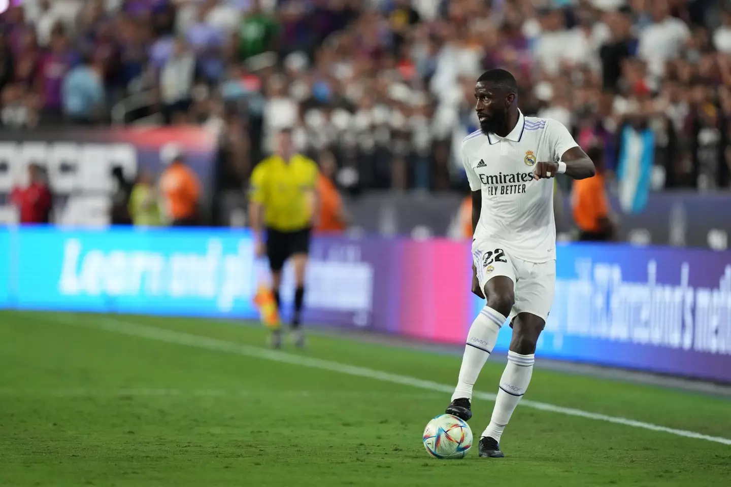 Rudiger made his Real Madrid debut at left-back (Image: Alamy)