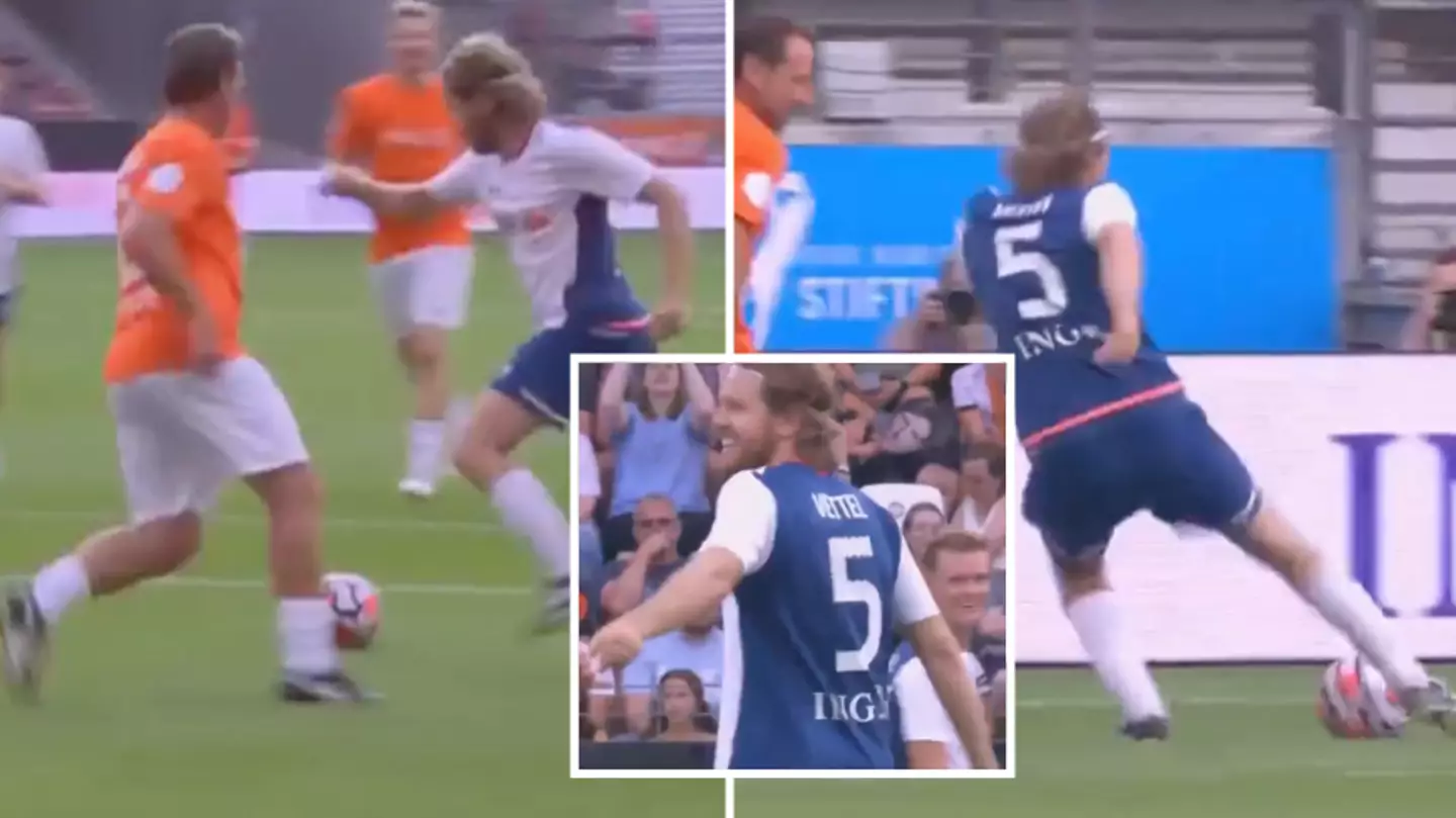 Sebastian Vettel scores banger in charity football match, fans think football is his calling