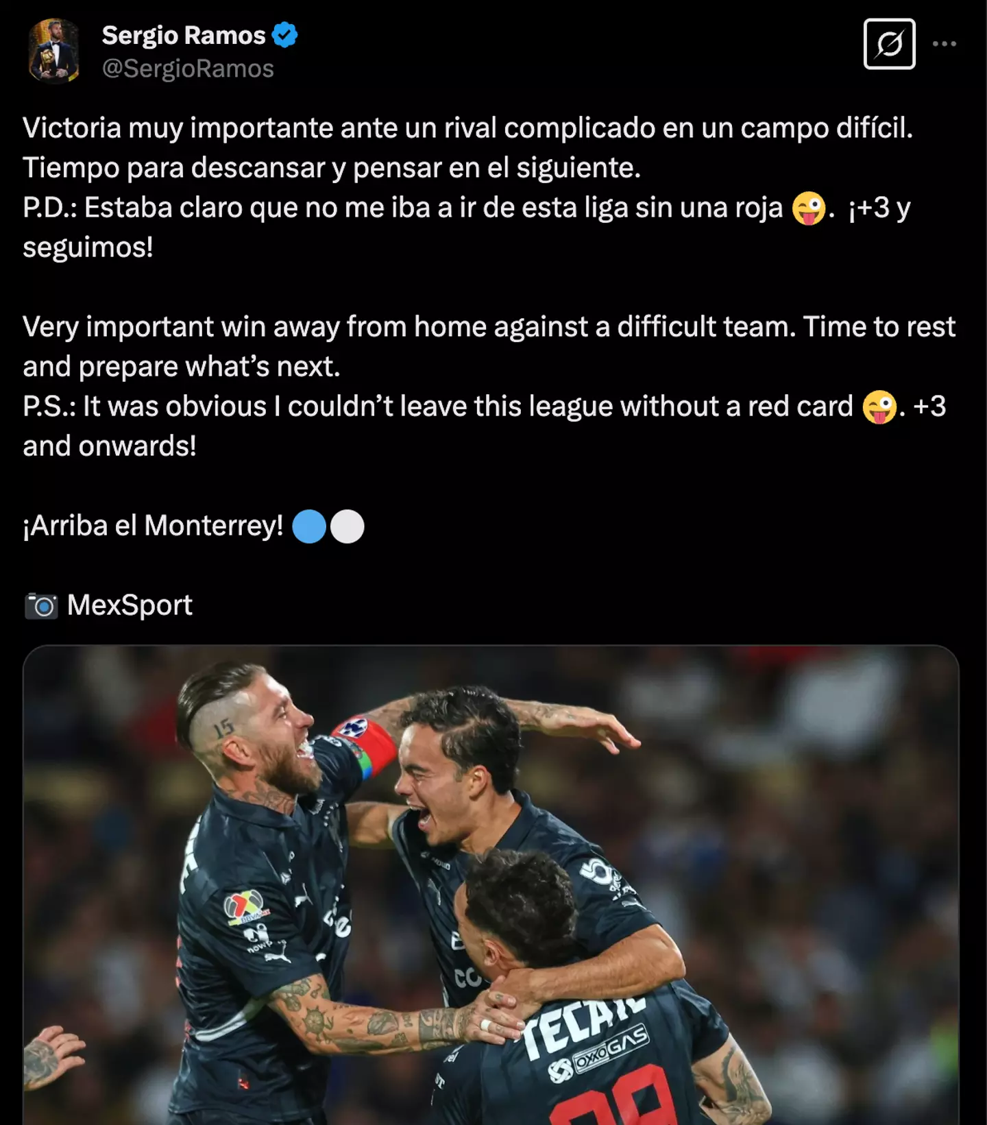 Image: Twitter/@SergioRamos