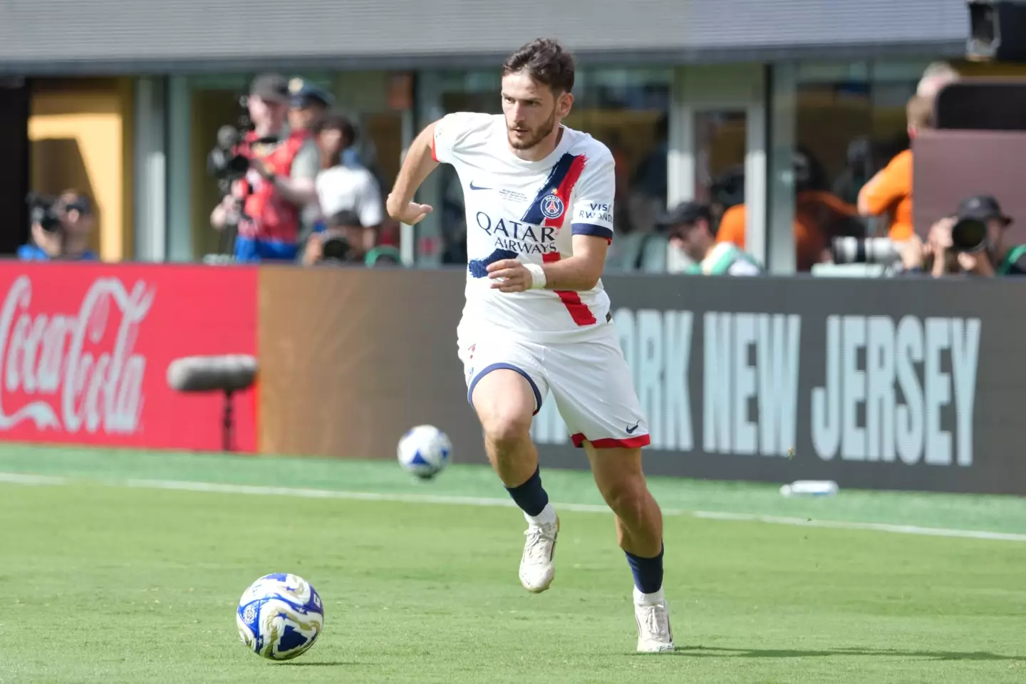Khvicha Kvaratskhelia in action for Paris Saint-Germain. Image: Getty