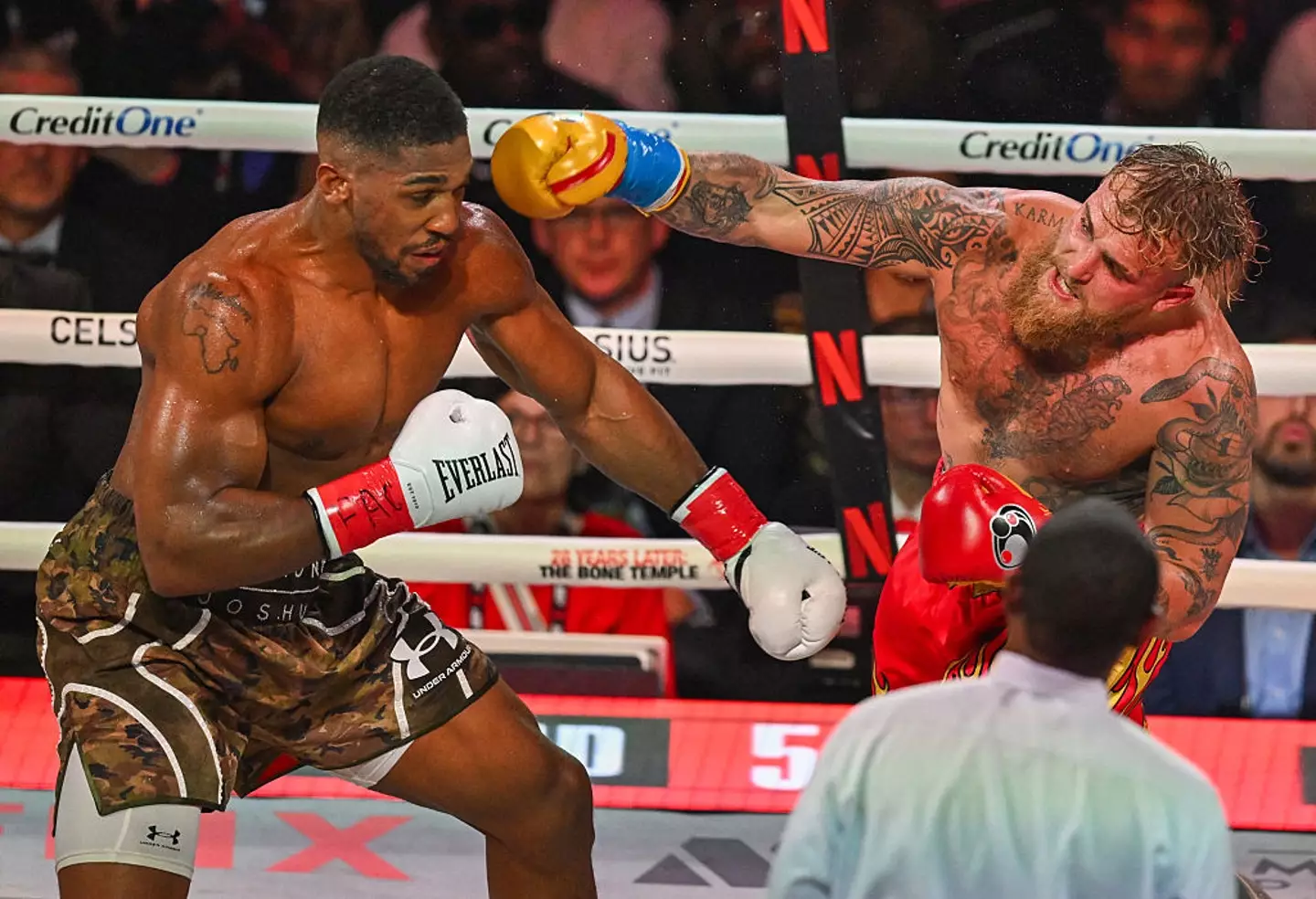 Anthony Joshua knocked Jake Paul out (Credit:Getty)