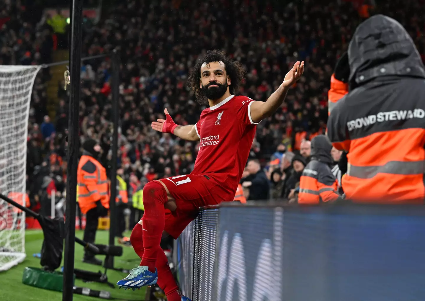 Mohamed Salah celebrates scoring against Newcastle United. Image: Getty