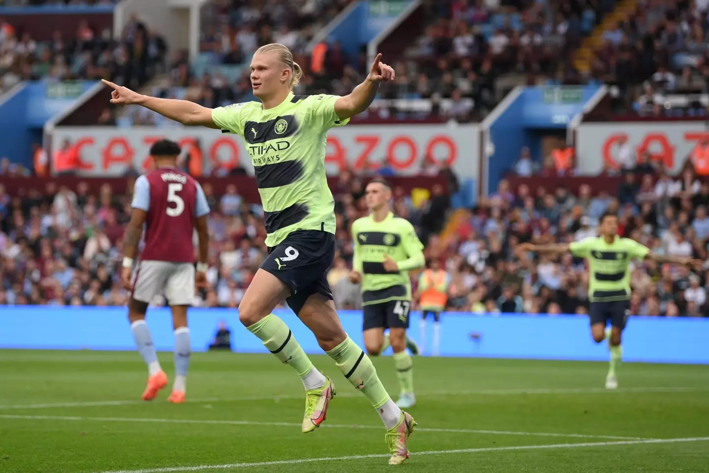 Erling Haaland took his Premier League tally for the season to 10 goals against Aston Villa (Alamy)