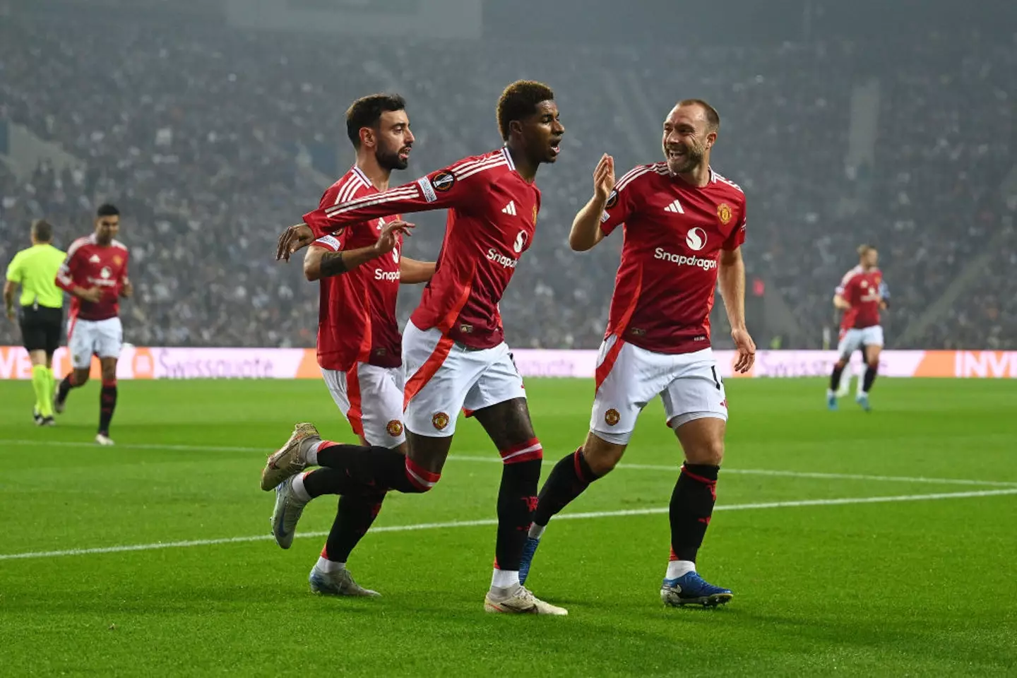 Marcus Rashford scored United's first goal of the Europa League match against Porto on Thursday. (Image: Getty)