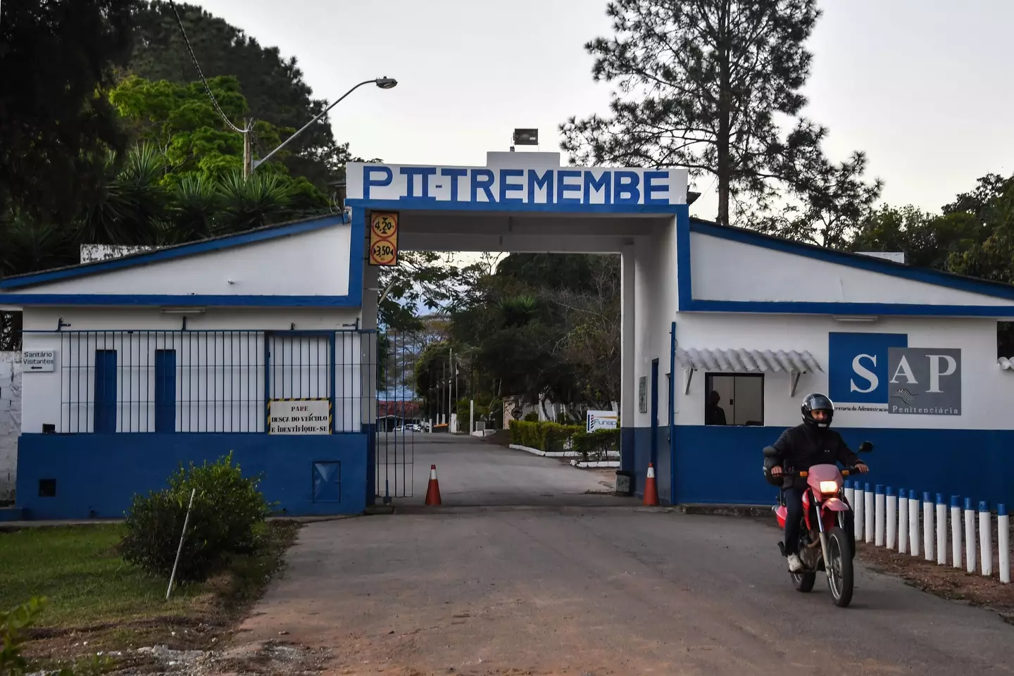 The entrance to the prison where Robinho is being held. Image credit: Getty