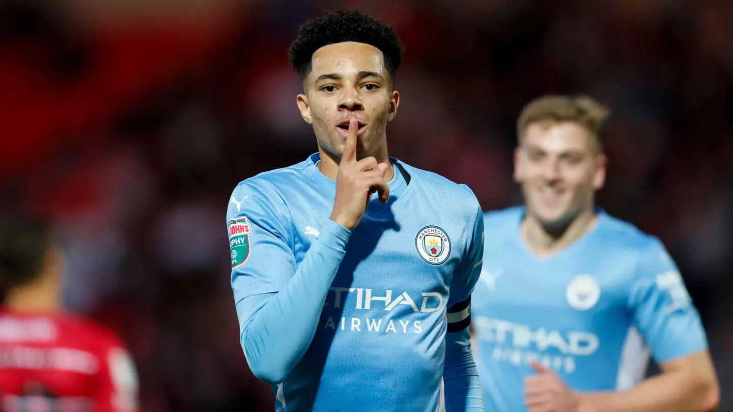 Manchester City's Samuel Edozie in action