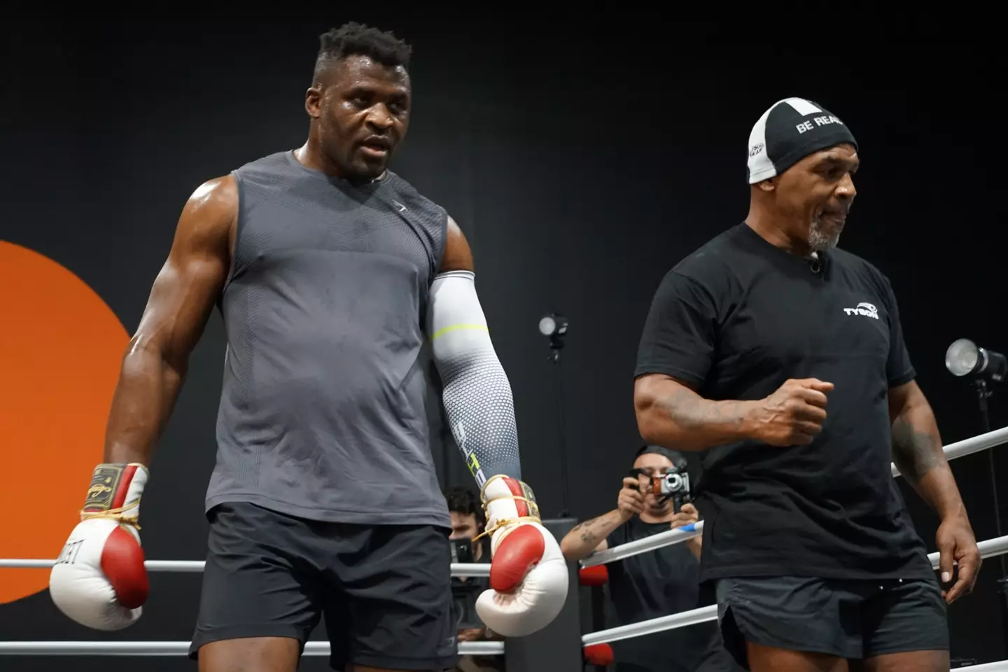 Tyson alongside Ngannou last year. (Image