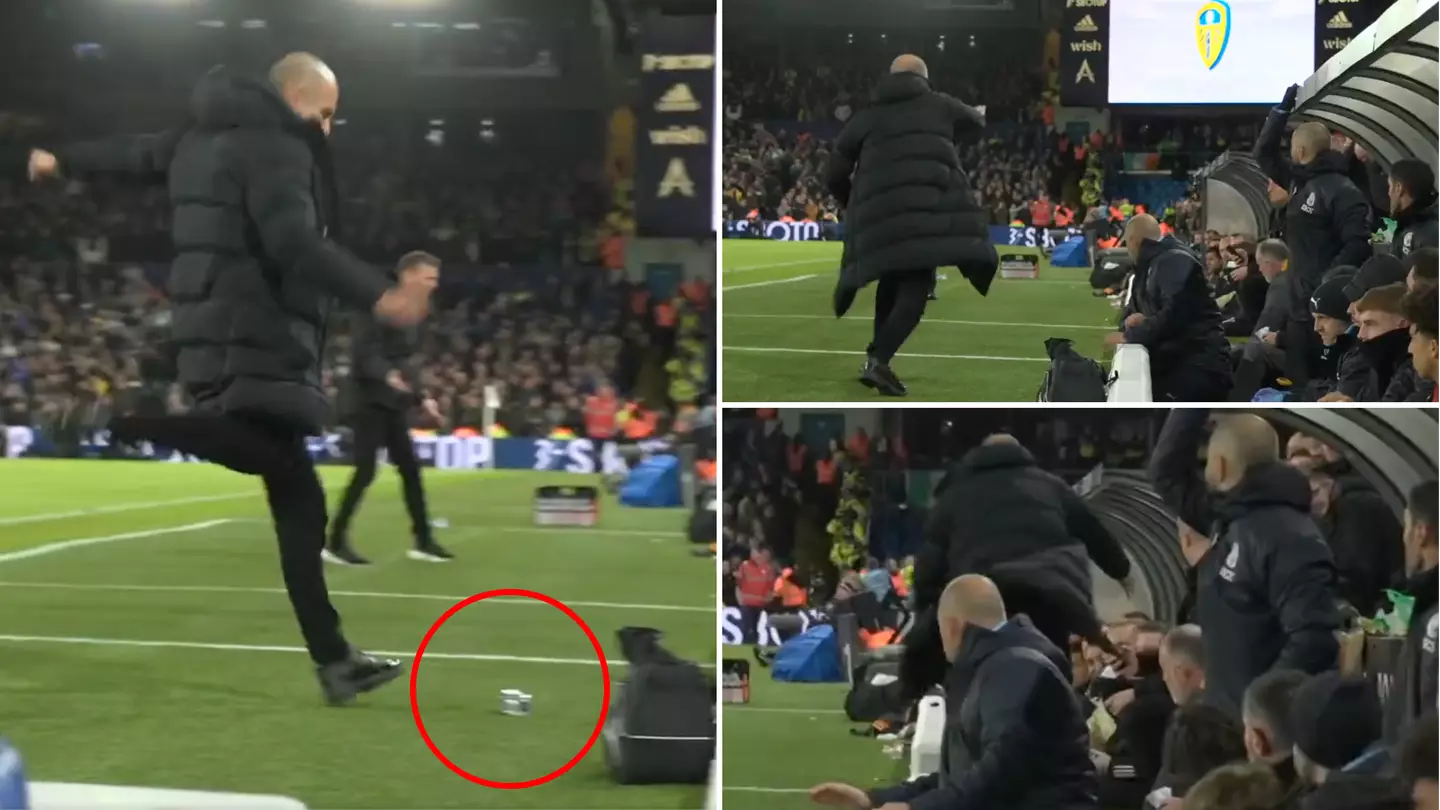 Pep Guardiola kicking a bottle at the Leeds bench and rushing over to say sorry is genuinely hilarious