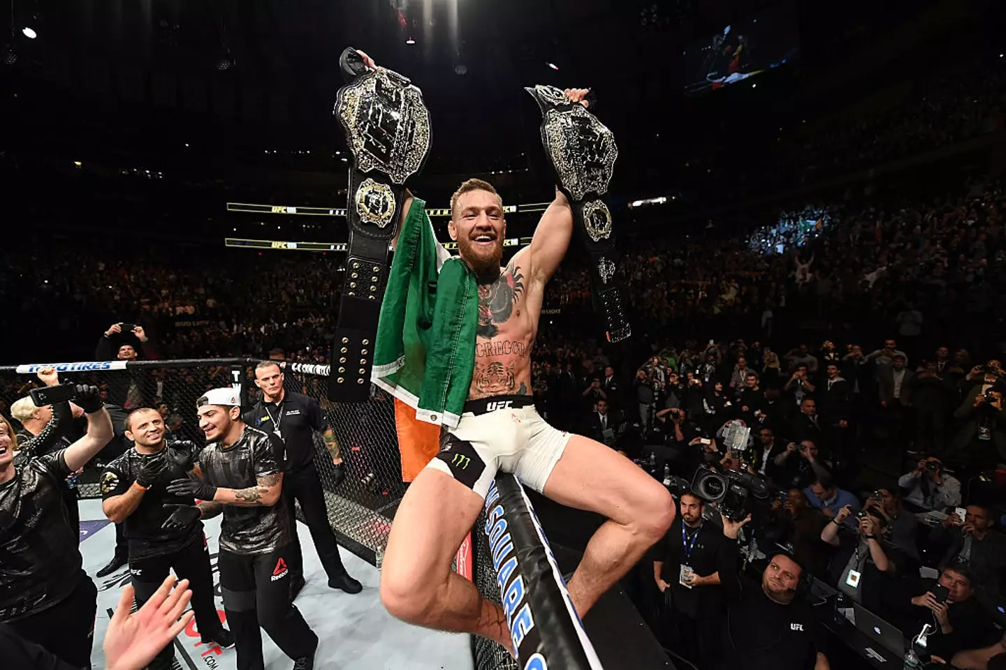 Conor McGregor was the UFC's first double champion. (Image: Jeff Bottari/Zuffa LLC/Zuffa LLC via Getty Images)