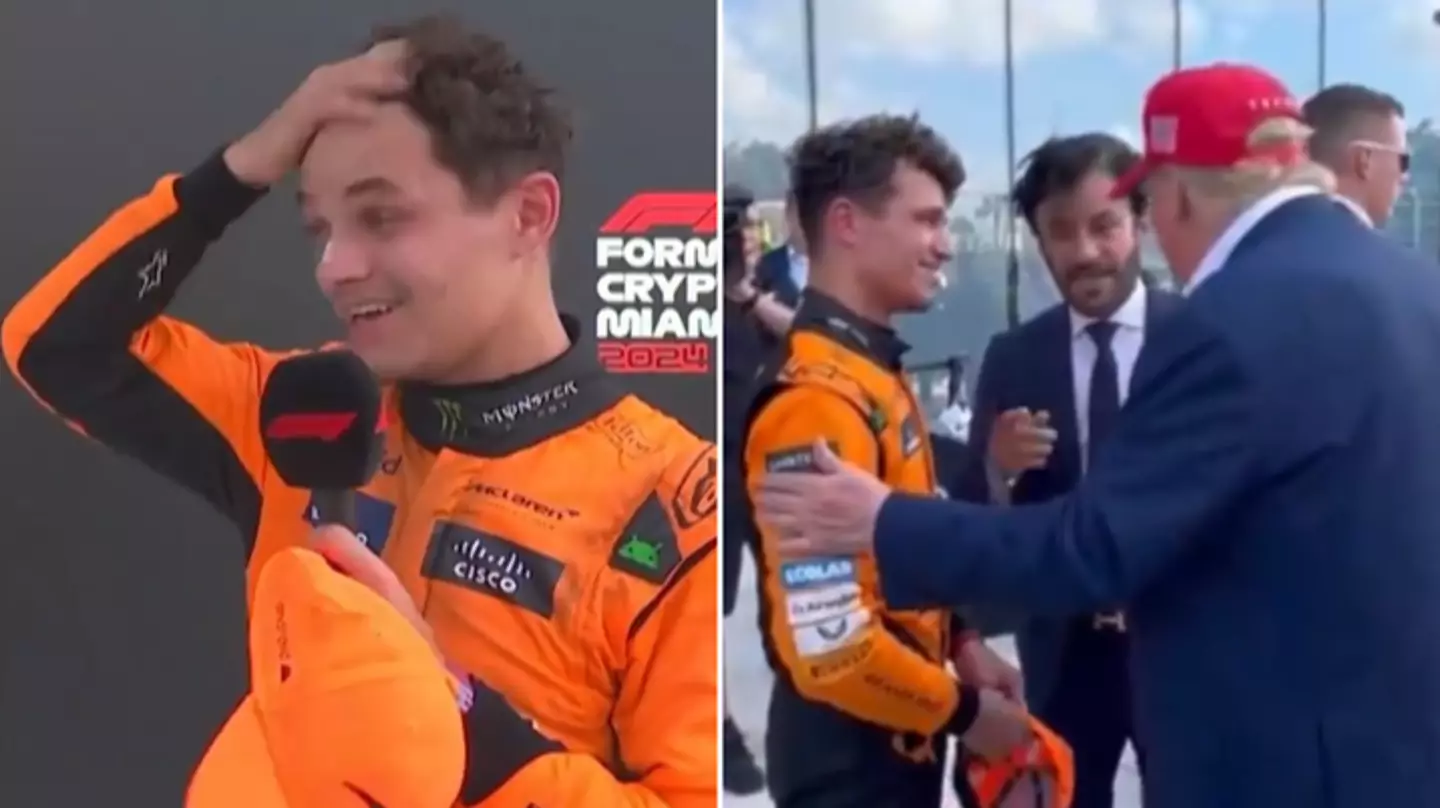 Fans shocked at Lando Norris’ reaction to Donald Trump following his first F1 win