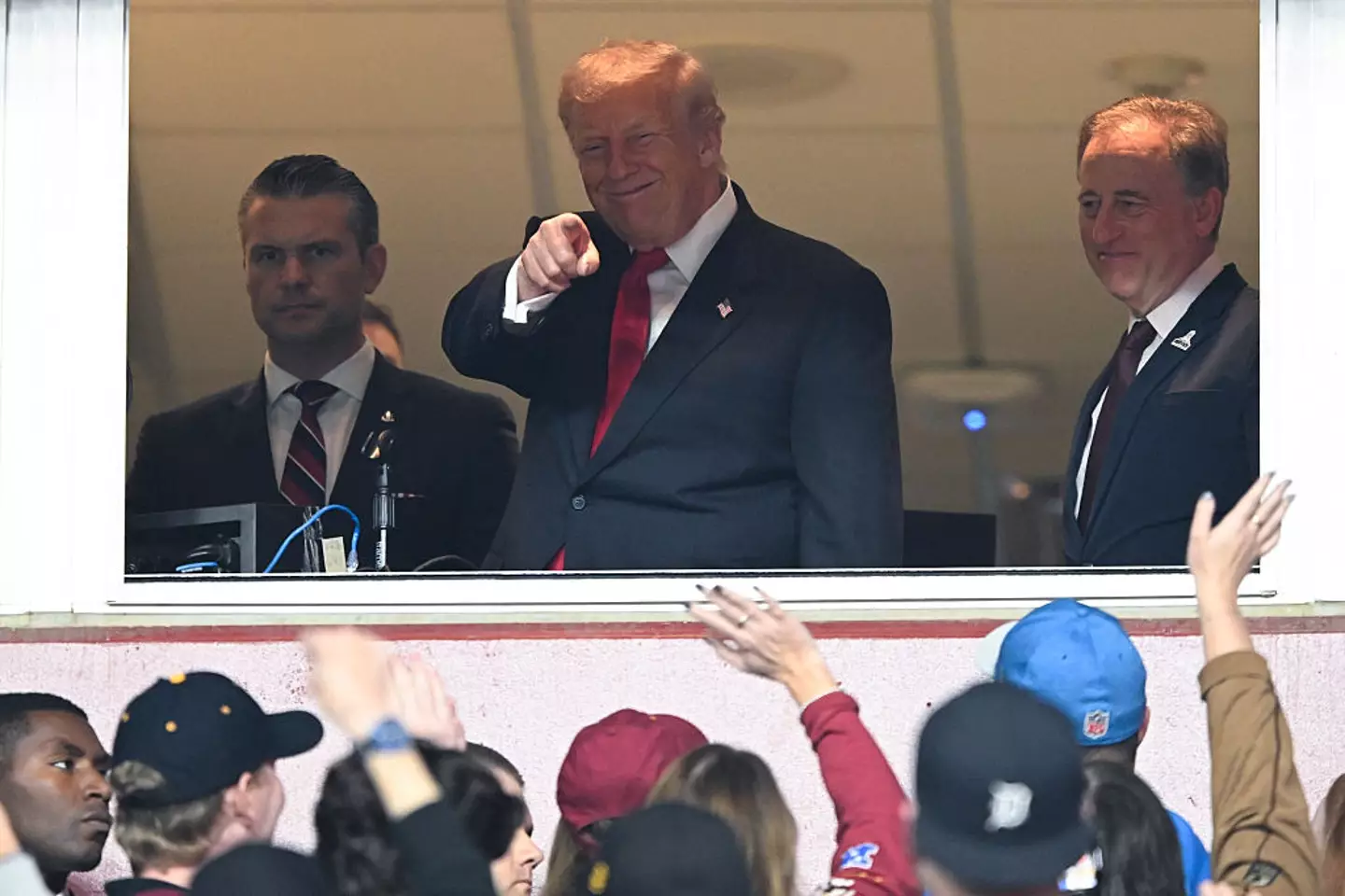 Donald Trump attended the NFL match between the Detroit Lions and Washington Commanders at Northwest Stadium. (Image: John McDonnell/Getty Images)