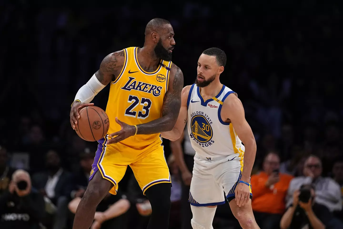 Steph Curry and LeBron James. Image: Michael Owens / Contributor via Getty