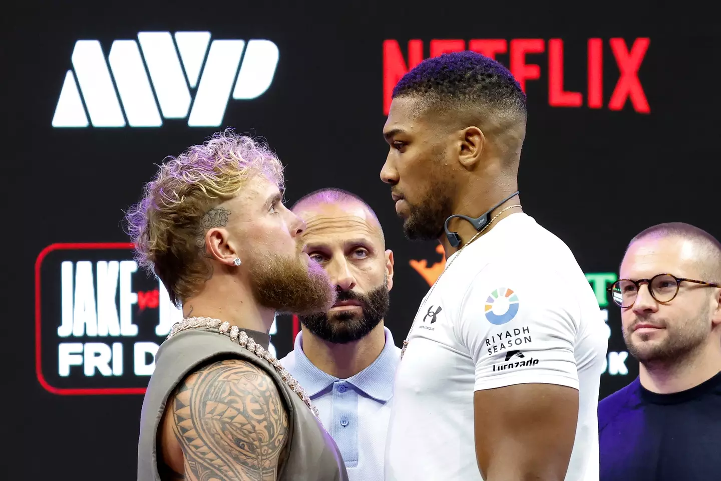Jake Paul and Anthony Joshua (Image: Getty)