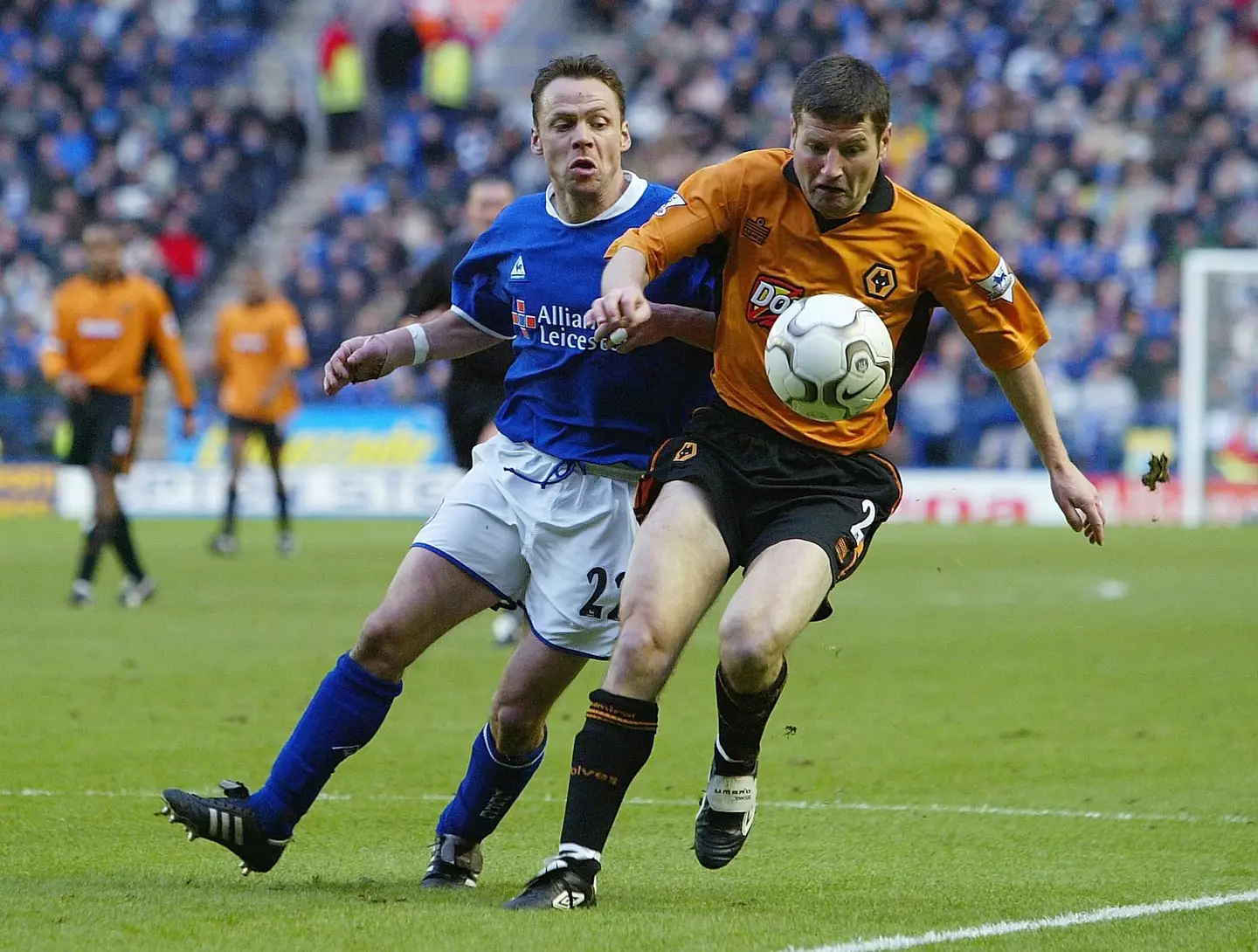 Denis Irwin in action for Wolves. Image: Getty