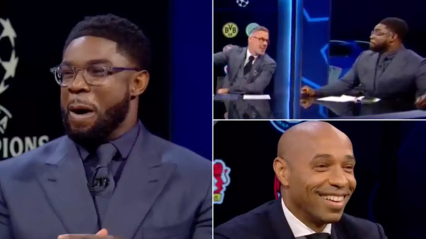 Micah Richards makes defiant statement to camera during CBS show as Jamie Carragher tells him 'You're still on trial'