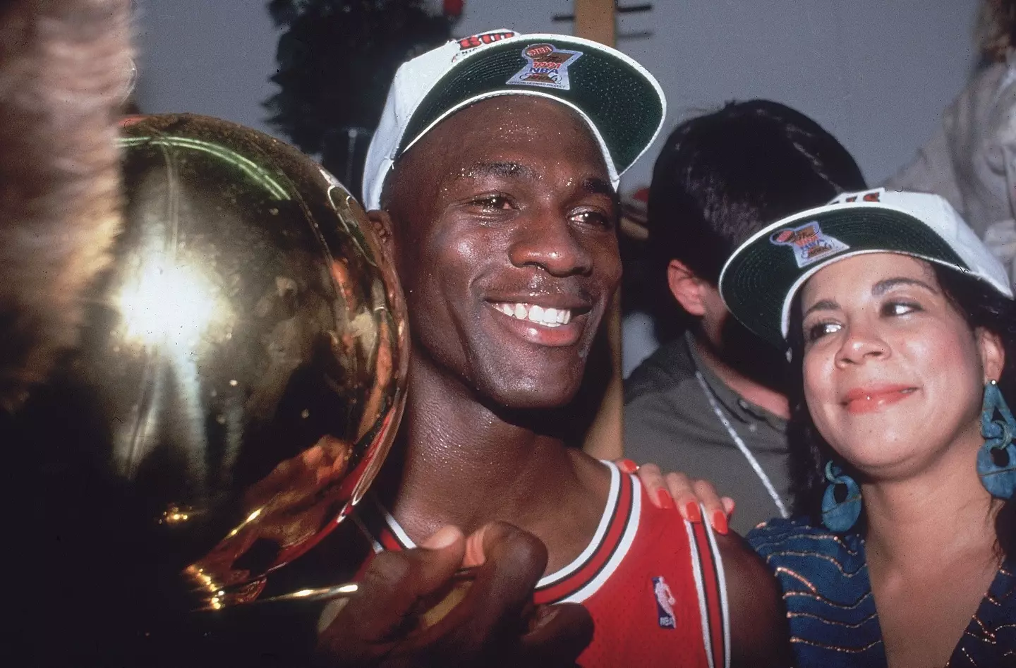Michael Jordan celebrates winning an NBA championship. Image: Getty