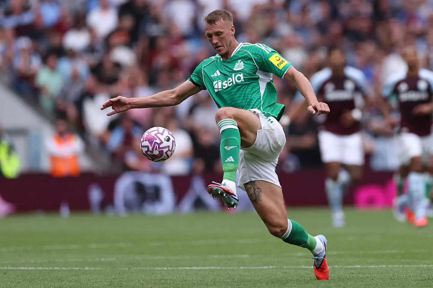 Dan Burn in action for Newcastle against Aston Villa (Credit:Getty)