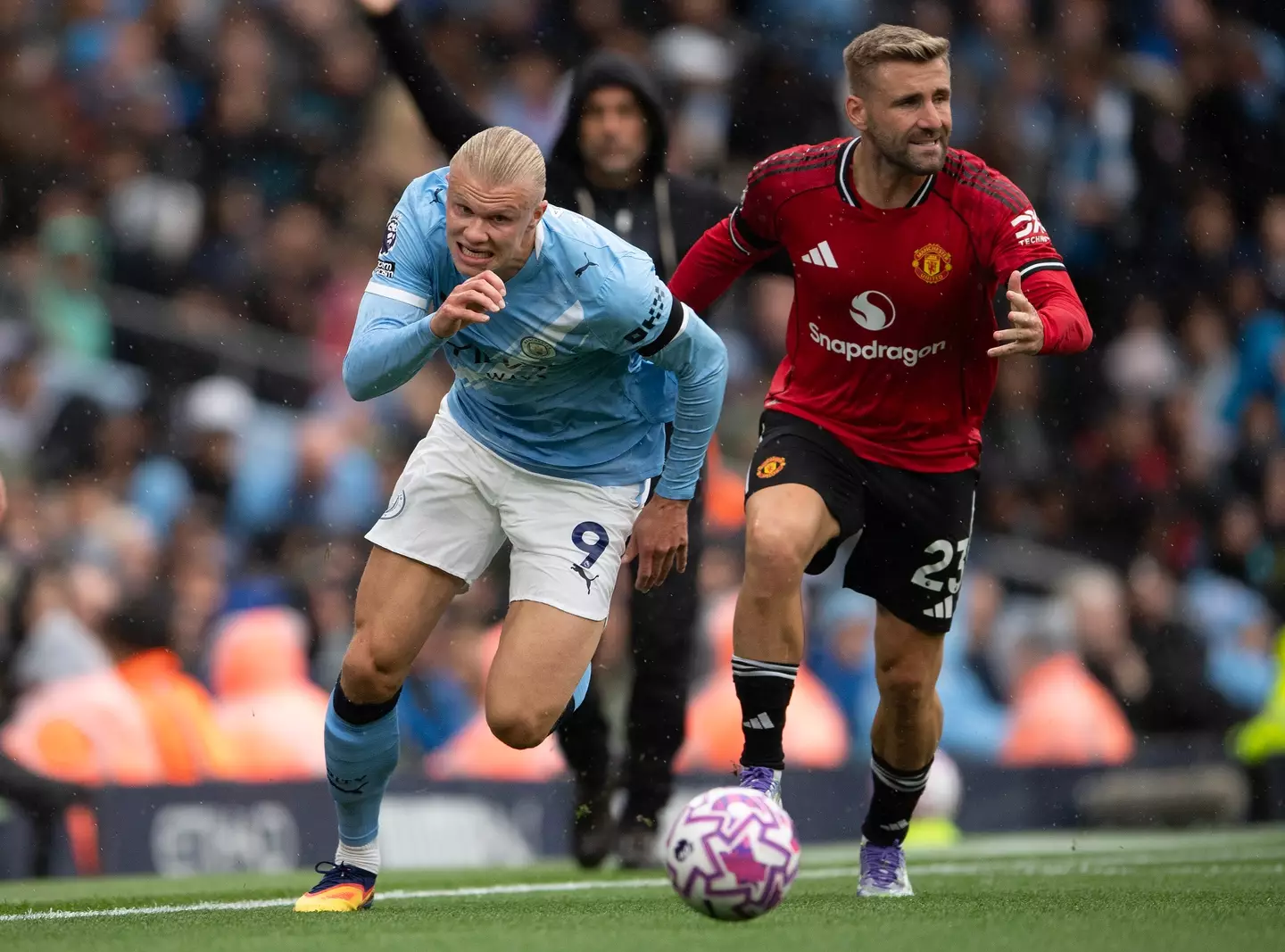 Shaw struggled at times against City. Image credit: Getty