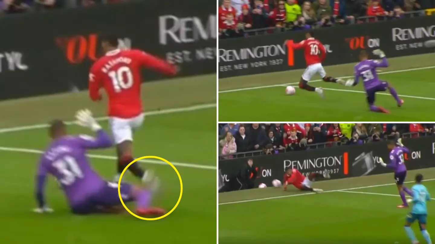 Alternate angle of Marcus Rashford's 'dive' vs Southampton tells a completely different story