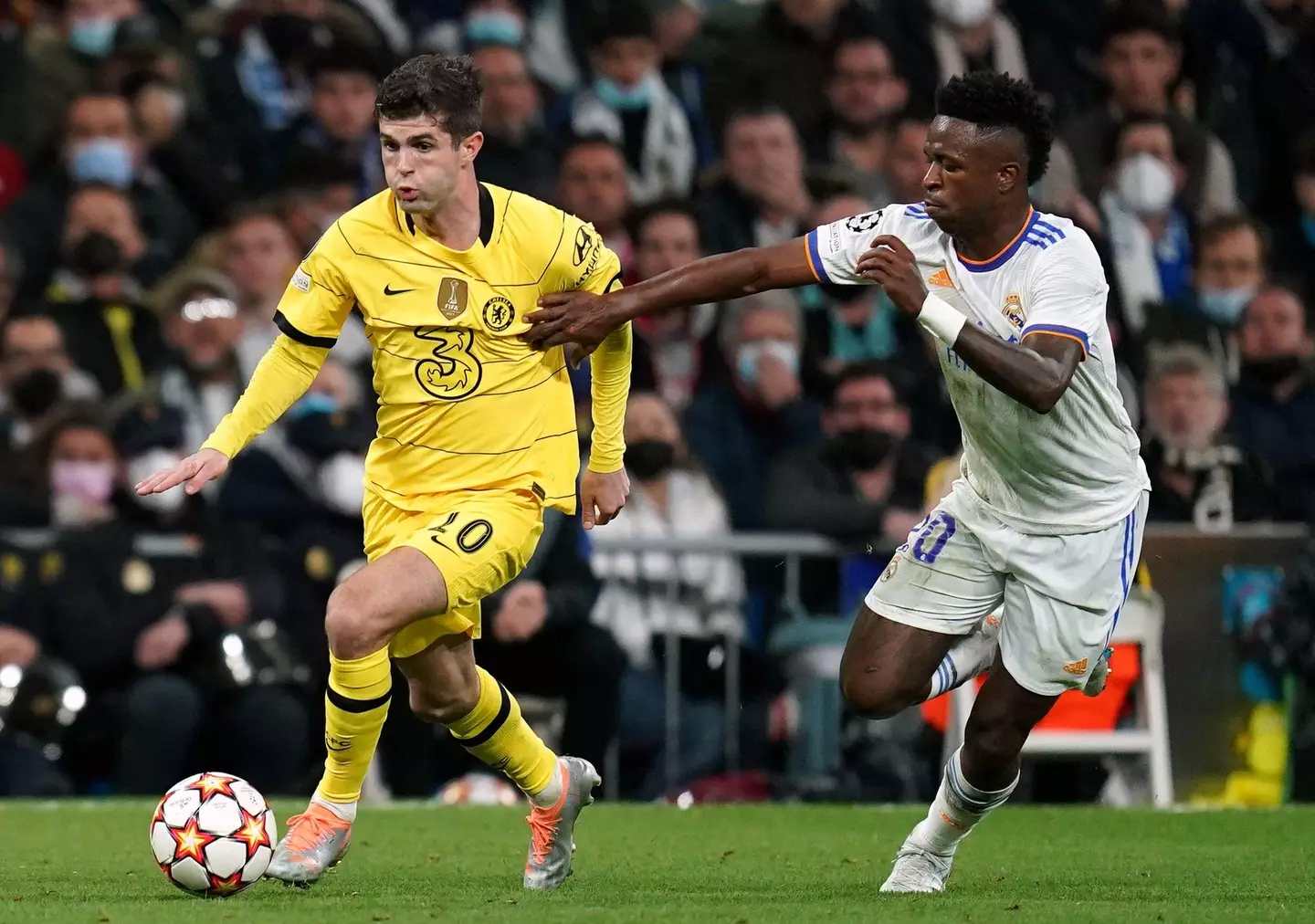 Vinicius Jr in action against Chelsea. (Alamy)