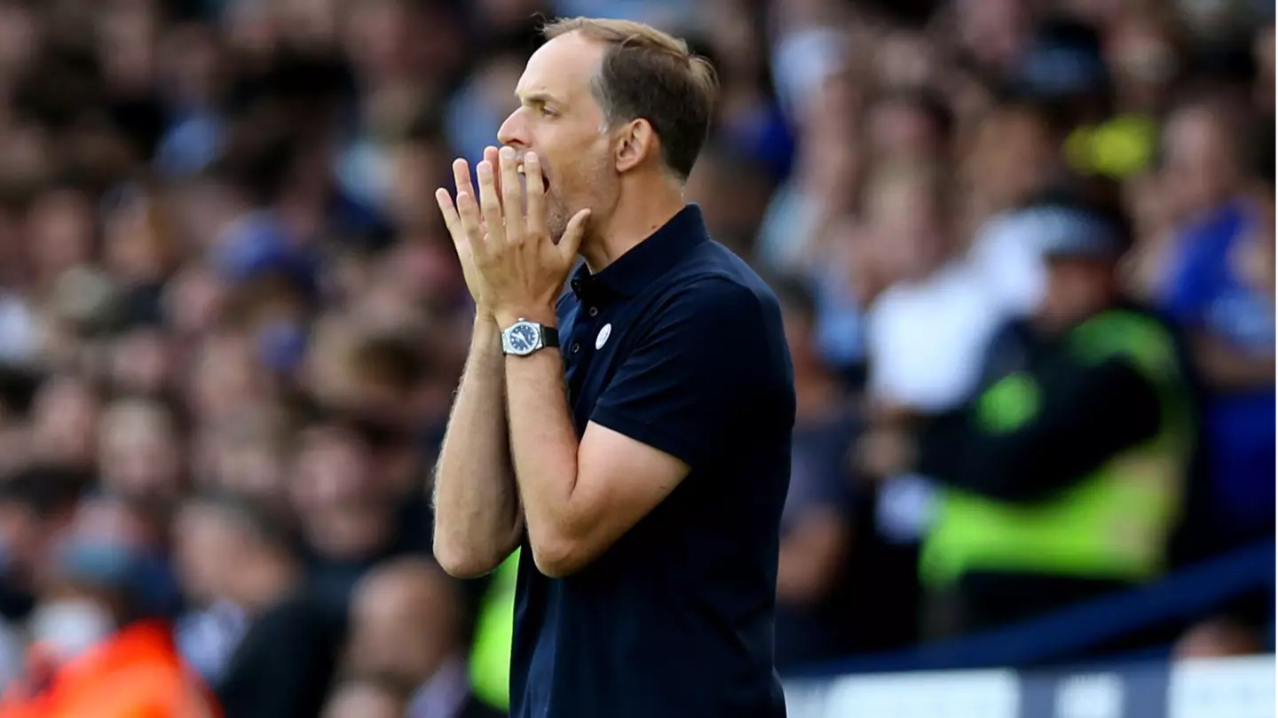 Chelsea manager Thomas Tuchel on the touchline during the Premier League match at Elland Road. (Alamy)