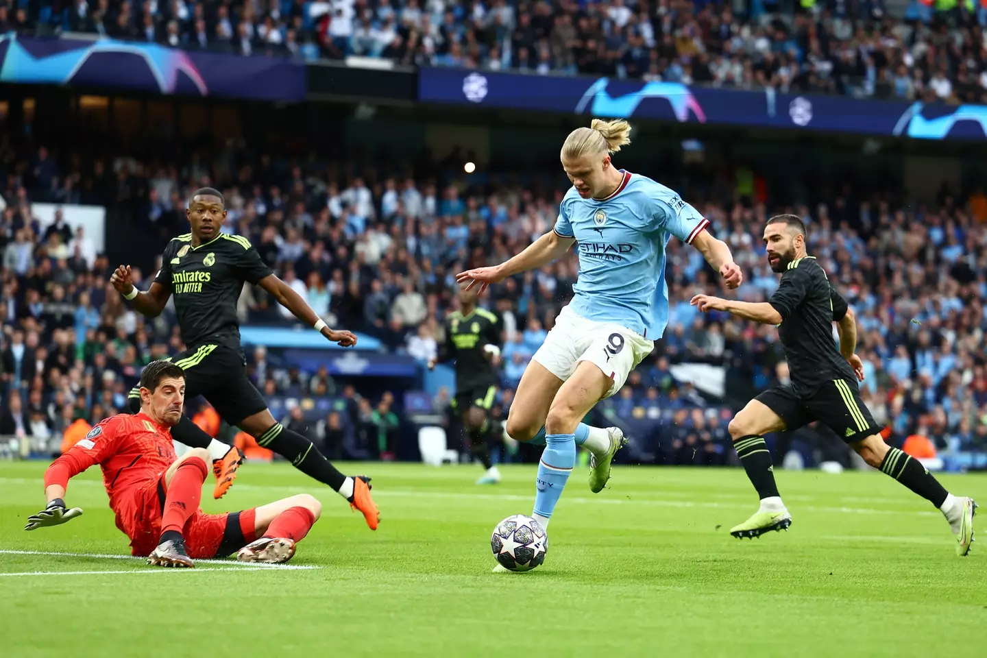 Haaland in action vs Real Madrid- Getty