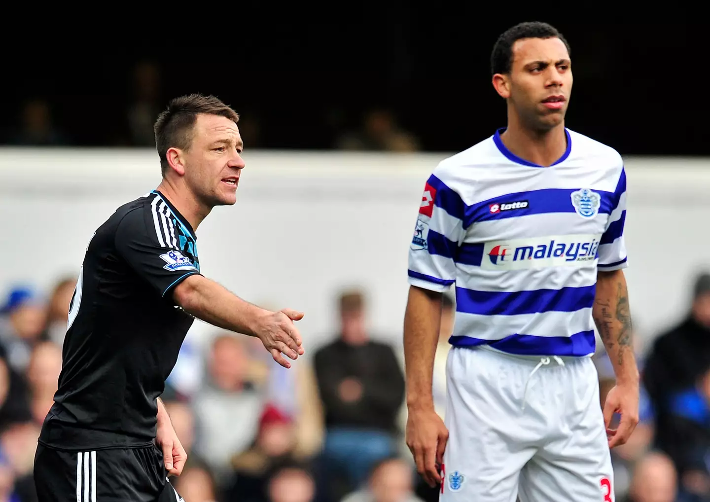 Anton Ferdinand and Terry during Queens Park Rangers vs Chelsea in 2011. (Image