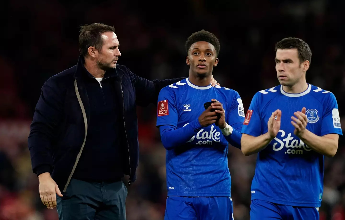Lampard consoles his players after the defeat to Southampton. Image: Alamy