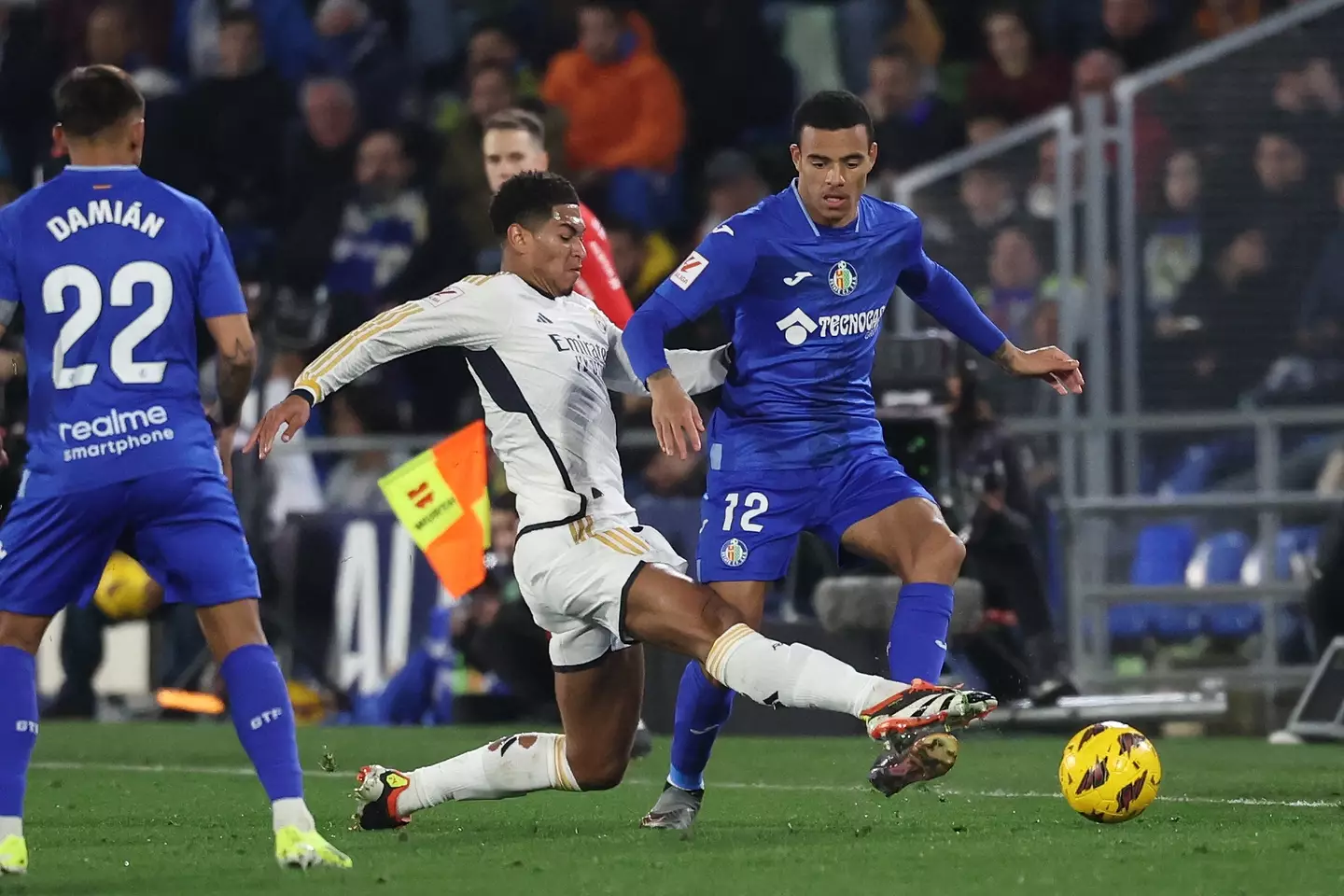 Jude Bellingham and Mason Greenwood during Getafe vs. Real Madrid. Image: Getty