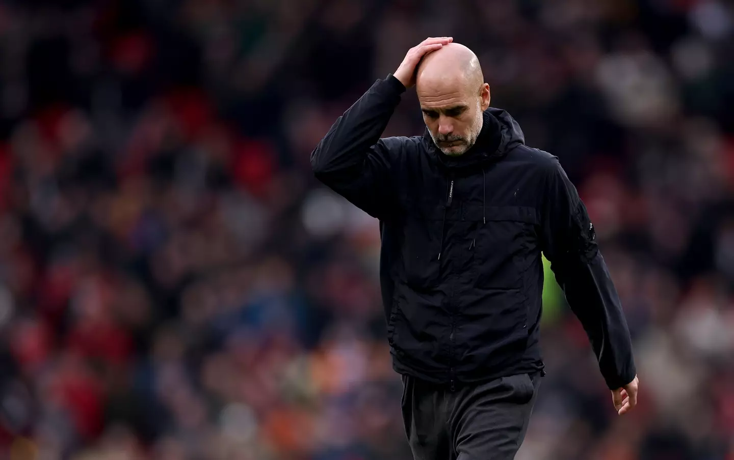 Guardiola's City side were beaten 2-0 by United on Saturday. Image: Getty