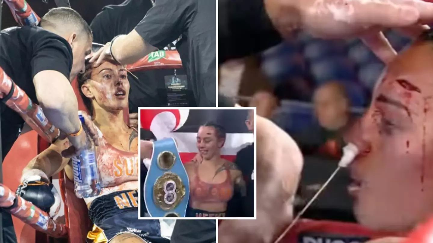 Kiwi world champion defends title despite suffering gruesome forehead gash, viewers were grossed out