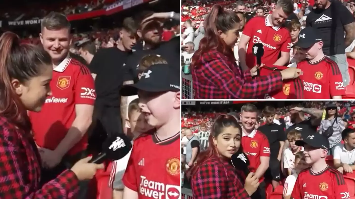 Awkward moment MUTV presenter gifts young Man Utd fan shirt of player he 'doesn't like'