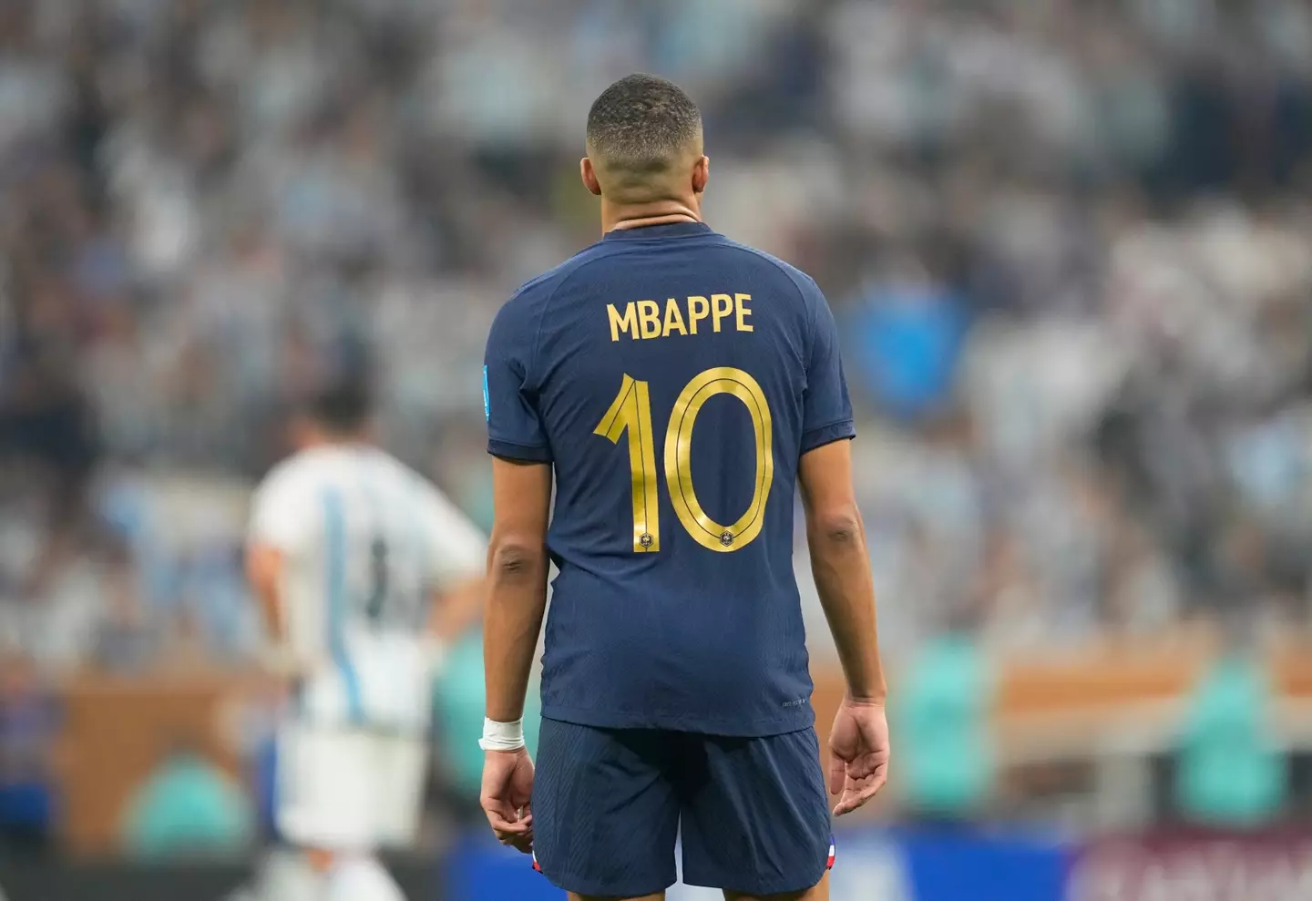 Kylian Mbappe wears the No.10 shirt for France. Image: Getty 