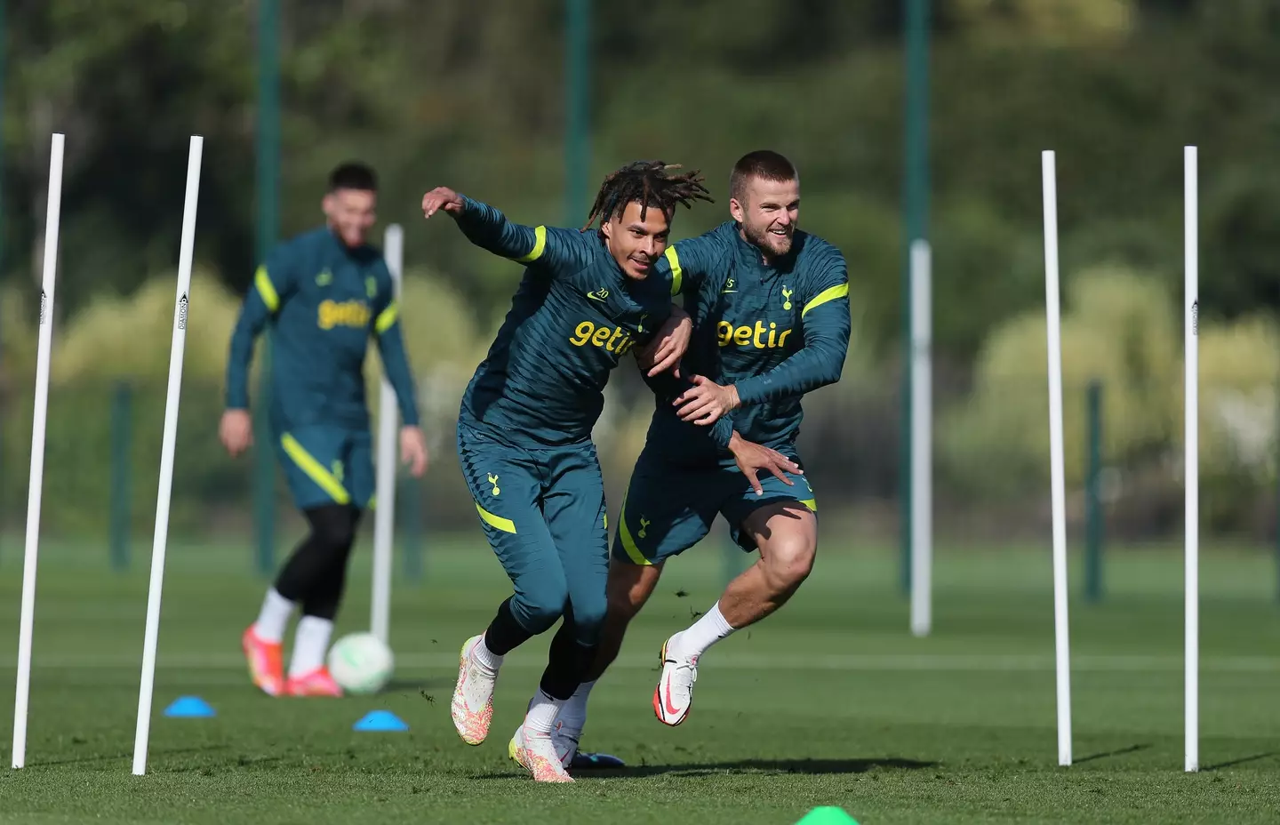 Dele Alli and Eric Dier during training. Image: Getty