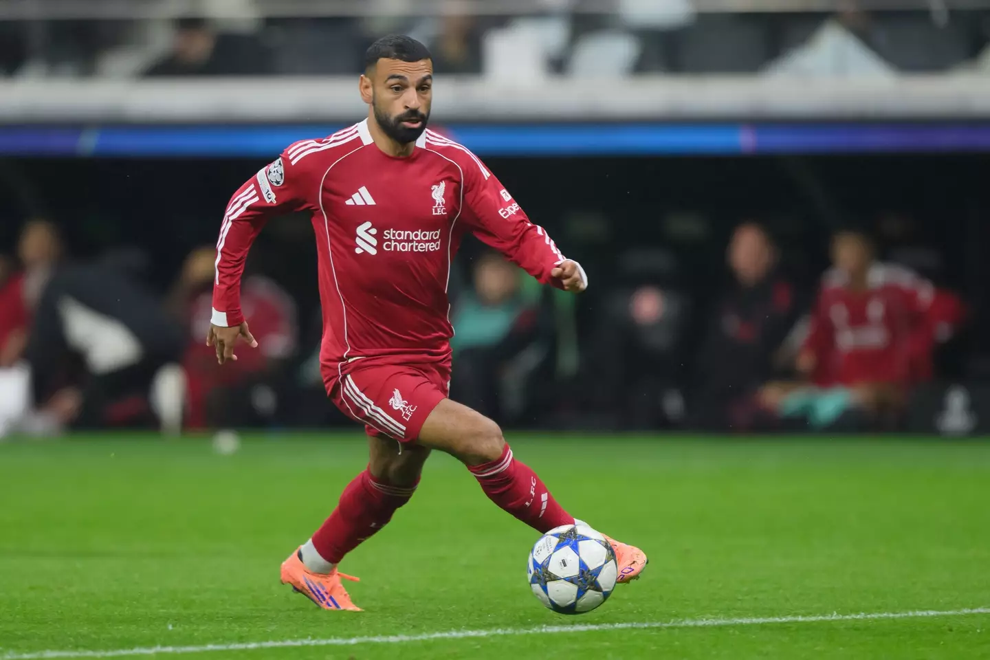 Mohamed Salah in action against Eintracht Frankfurt. Image: Getty