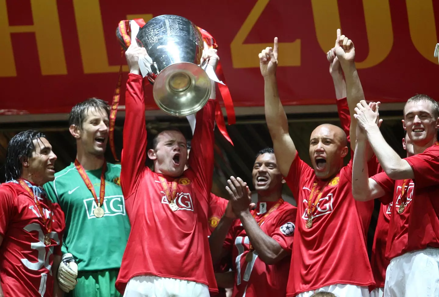 Rooney with the Champions League trophy. Image: Alamy